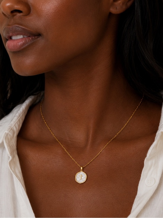 Anthropologie Jewelry - New! 18K Gold Plated Cross Necklace NWOT